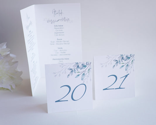 AS13 - Greenery asztalszám-Asztalszám-Erdélyi Esküvői Meghívók-asztalszám,greenery,zöld-Erdélyi Esküvői Meghívók