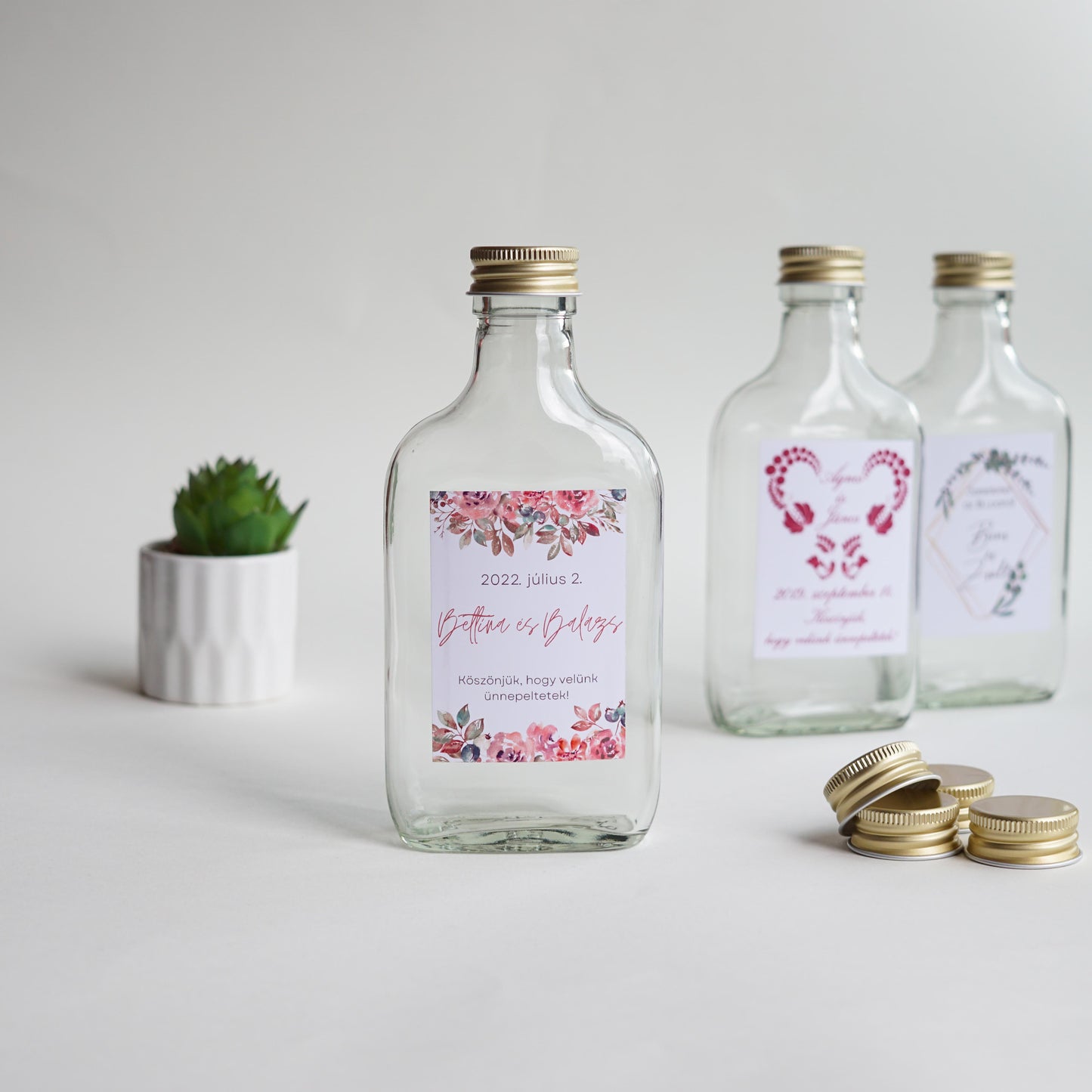 Ajándék üvegpalack - Taschen 200 ml-Palack-Erdélyi Esküvői Meghívók-ajándék-Erdélyi Esküvői Meghívók