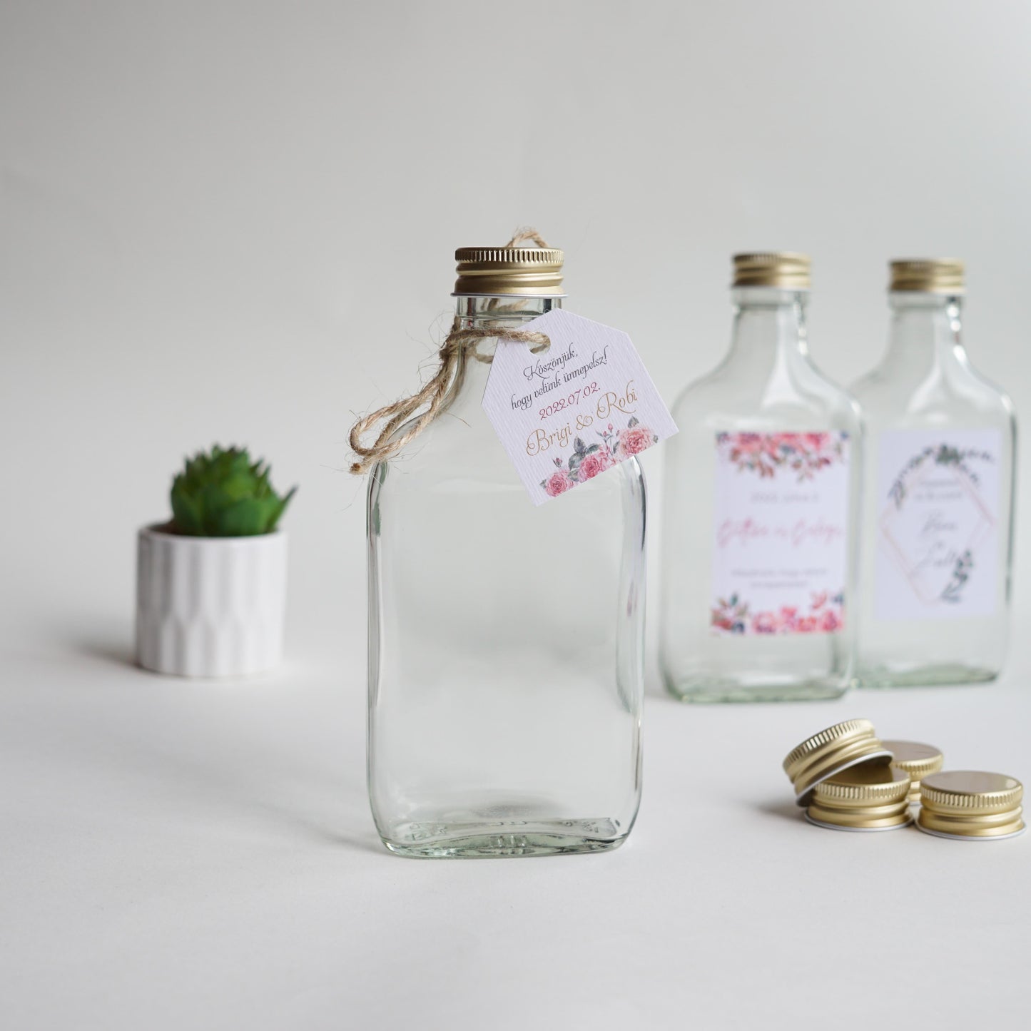Ajándék üvegpalack - Taschen 100 ml-Palack-Erdélyi Esküvői Meghívók-ajándék-Erdélyi Esküvői Meghívók