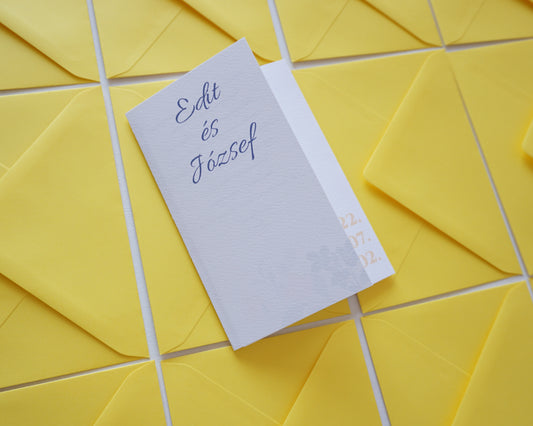 EM32 - Kinyitható kék és sárga virágos esküvői meghívó-esküvői meghívó-Erdélyi Esküvői Meghívók-egyedi,kék,sárga,virág,watercolor-Erdélyi Esküvői Meghívók