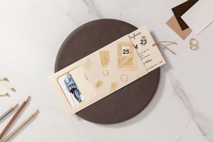 10461 - Kihúzható fiatal párt ábrázoló esküvői meghívó