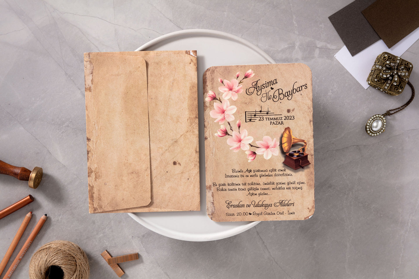 10517 - Rusztikus esküvői meghívó