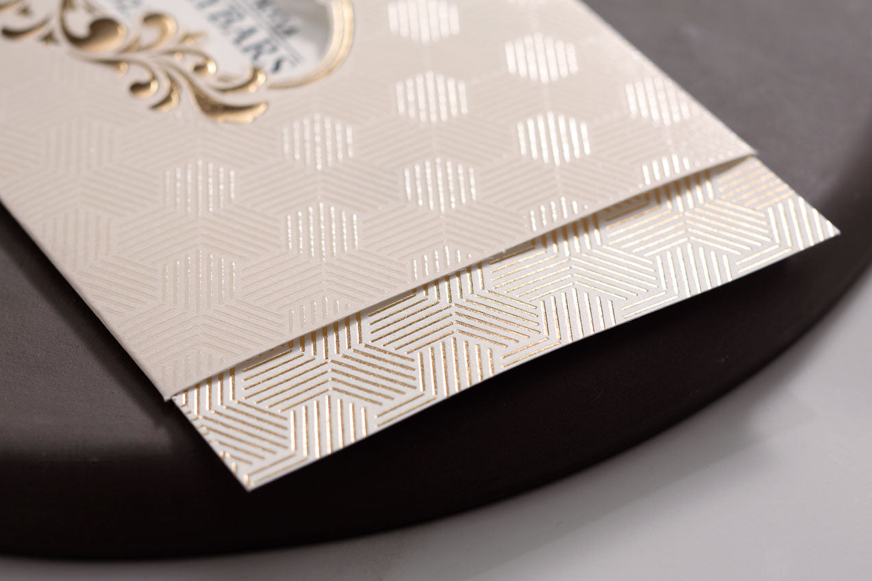 10522 - Tokos esküvői meghívó arany mintával