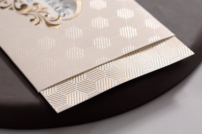 10522 - Tokos esküvői meghívó arany mintával