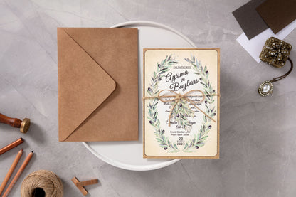 10529 - Oliva leveles esküvői meghívó