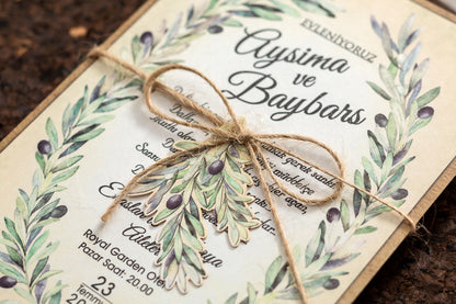 10529 - Oliva leveles esküvői meghívó