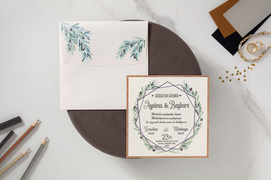 10541 - Olajágas esküvői meghívó