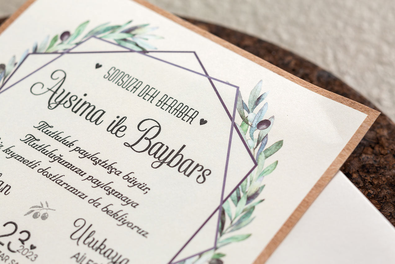 10541 - Olajágas esküvői meghívó