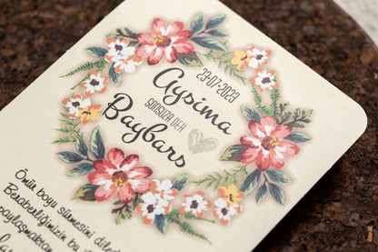 10546 - Tokos esküvői meghívó virág mintával