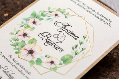 10558 - Virágmintás esküvői meghívó