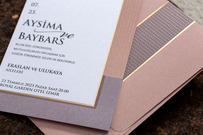 10596 - Modern aranyfóliás esküvői meghívó