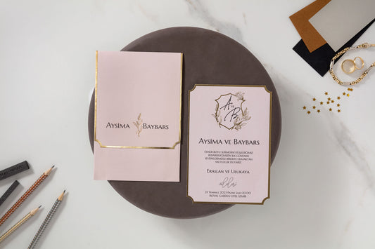 10599 - Elegáns aranyfóliás esküvői meghívó