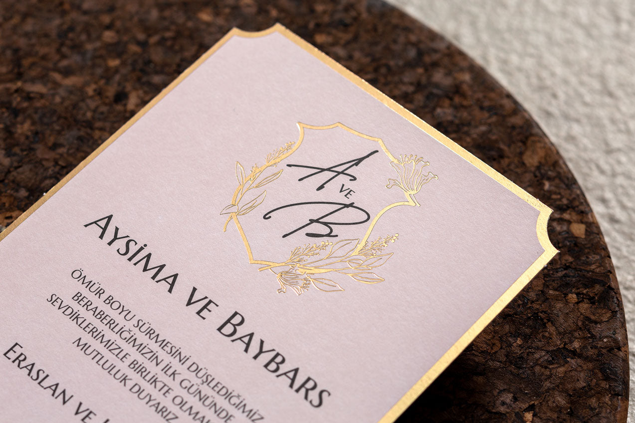 10599 - Elegáns aranyfóliás esküvői meghívó