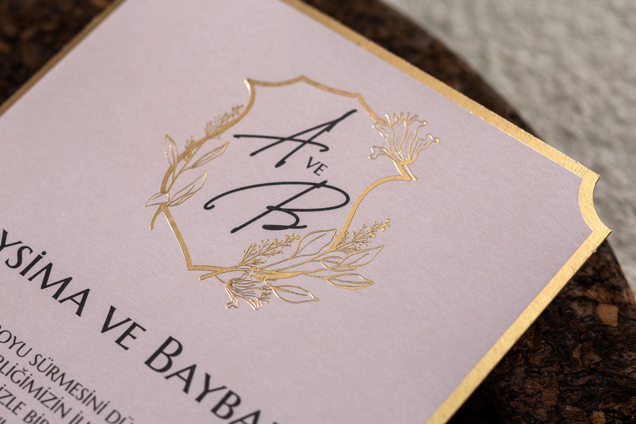 10599 - Elegáns aranyfóliás esküvői meghívó