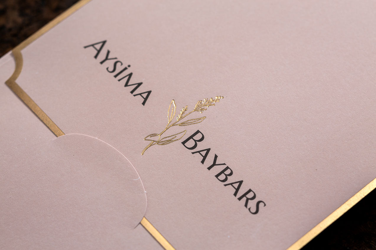 10599 - Elegáns aranyfóliás esküvői meghívó