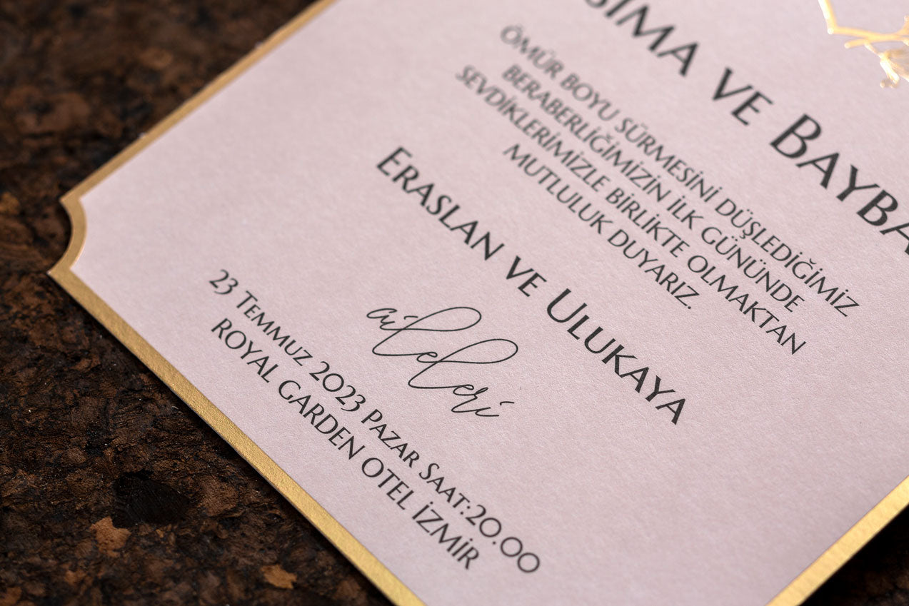 10599 - Elegáns aranyfóliás esküvői meghívó