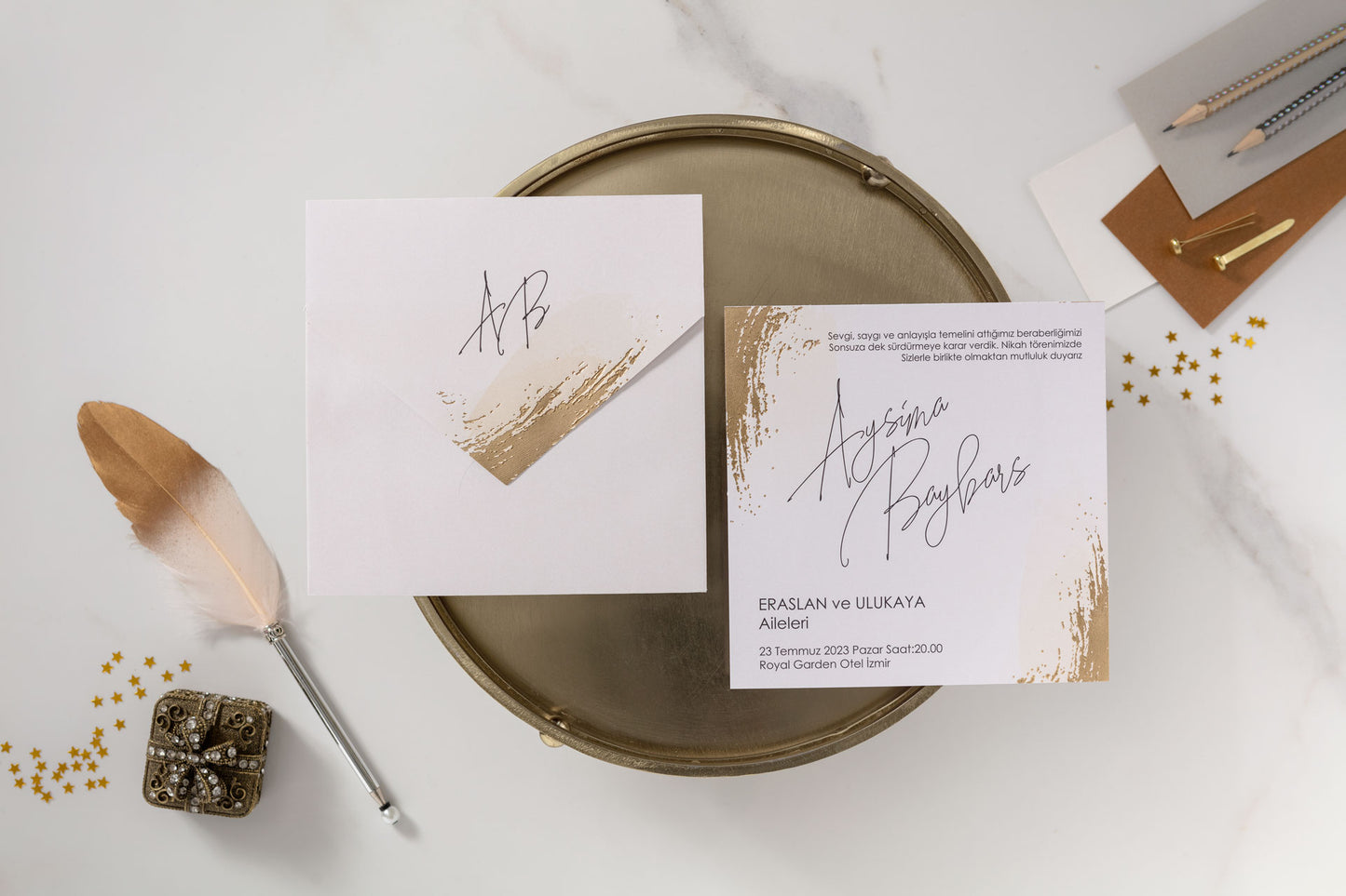 10605 - Aranyozott esküvői meghívó