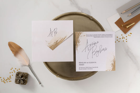 10605 - Aranyozott esküvői meghívó