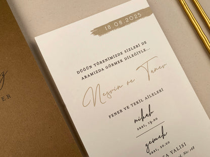 12251 - Minimalista esküvői meghívó barna tokban