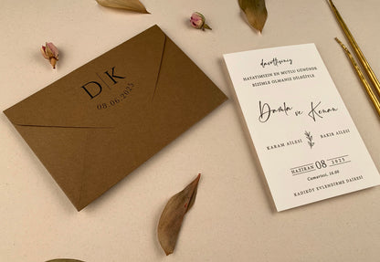 12252 - Esküvői meghívó barna borítékkal