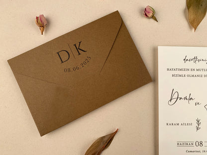 12252 - Esküvői meghívó barna borítékkal