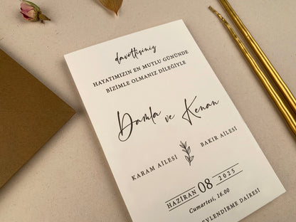 12252 - Esküvői meghívó barna borítékkal