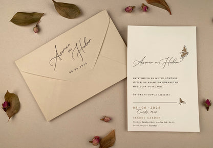 12253 - Esküvői meghívó bézs borítékkal