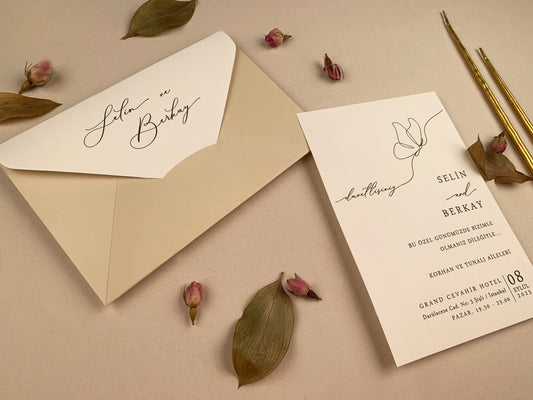 12254 - Esküvői meghívó bézs borítékkal