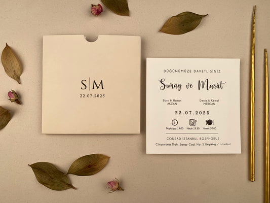 12270 - Esküvői meghívó bézs tokban