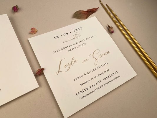 12276 - Minimalista esküvői meghívó fehér tokban