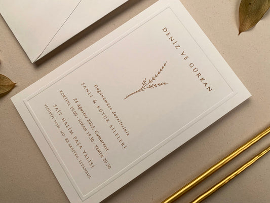 12278 - Dombornyomott esküvői meghívó álló borítékkal