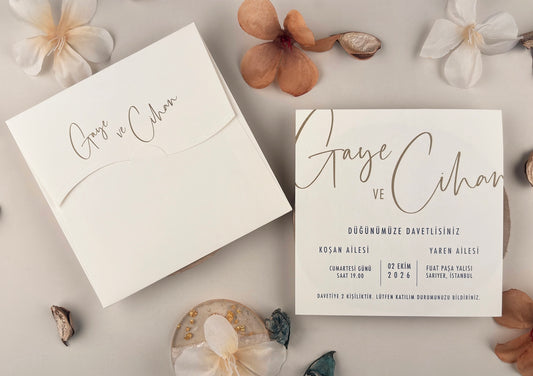 13312 - Minimalista esküvői meghívó