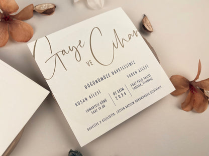 13312 - Minimalista esküvői meghívó