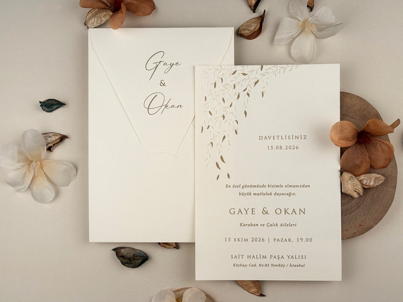 13315 - Minimalista esküvői meghívó levélmintával