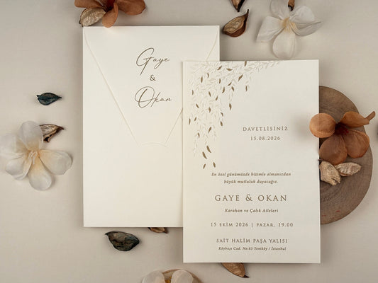 13315 - Minimalista esküvői meghívó levélmintával