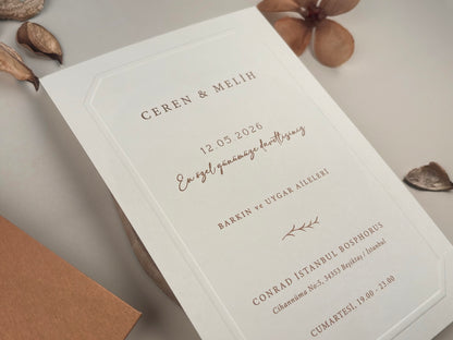 13316 - Elegant embossed wedding invitation 