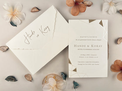 13324 - Geometrikus mintás esküvői meghívó