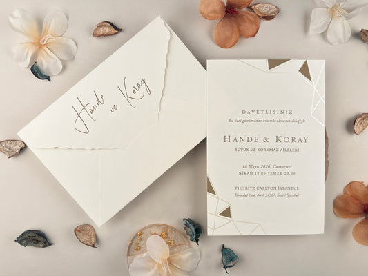 13324 - Geometrikus mintás esküvői meghívó