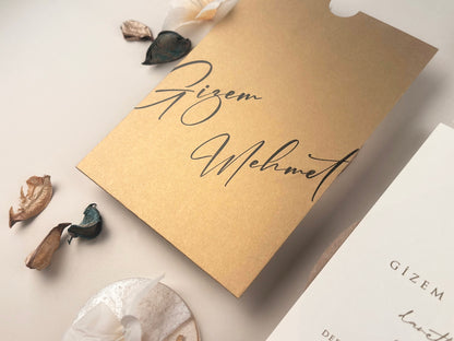 13331 - Tokos esküvői meghívó, virágmintával