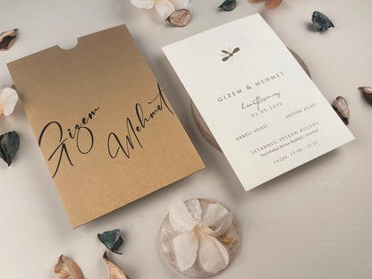 13331 - Tokos esküvői meghívó, virágmintával