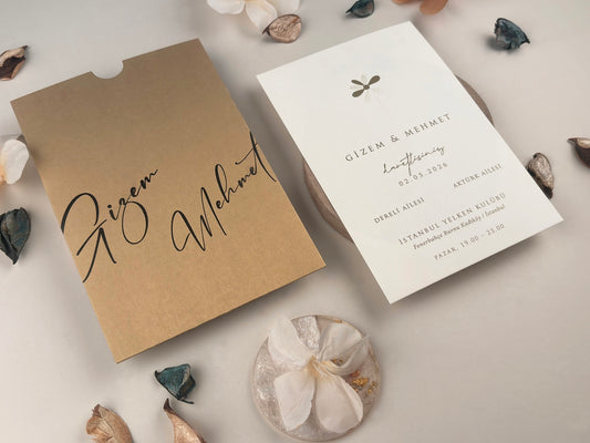 13331 - Tokos esküvői meghívó, virágmintával