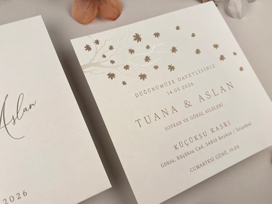 13333 - Tokos esküvői meghívó, őszi stílusban