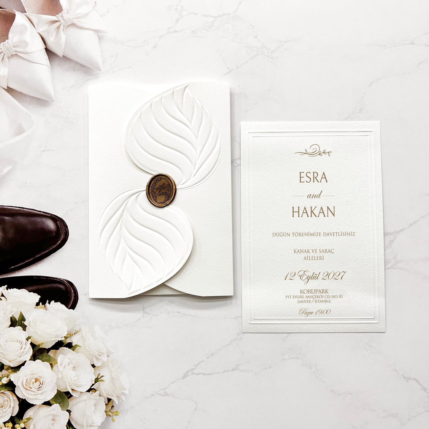 2603 - Embossed wedding invitation