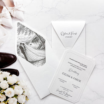 2611 - Geometric Wedding Invitation
