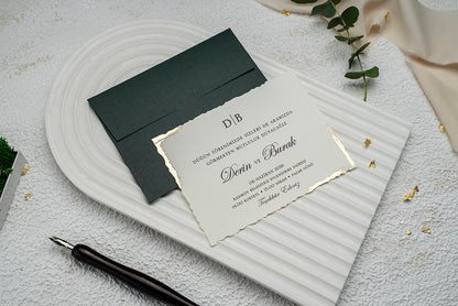 9319 - RSVP 9193 - Esküvői meghívó kiegészítő kártya-esküvői meghívó-Erdélyi Esküvői Meghívók-arany,zöld-Erdélyi Esküvői Meghívók
