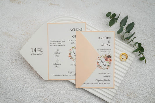 9349 - Virágos esküvői meghívó