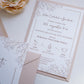 EM46 - Two-sided peony wedding invitation