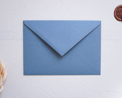 Dusty blue prémium boríték - C6 - 114 x 162 mm - RENDELÉSRE-Boríték-Erdélyi Esküvői Meghívók-boríték,C6,kék-Erdélyi Esküvői Meghívók