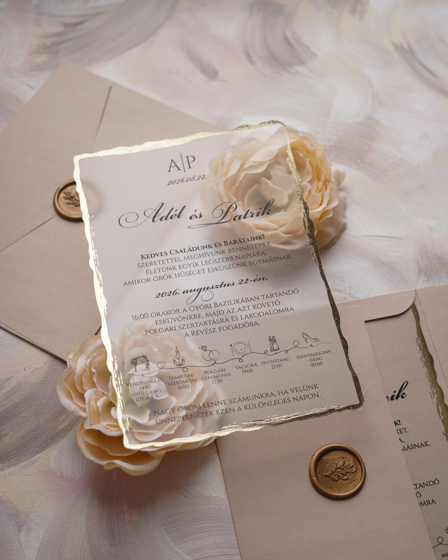 9261 with optional envelope - Plexi wedding invitation 