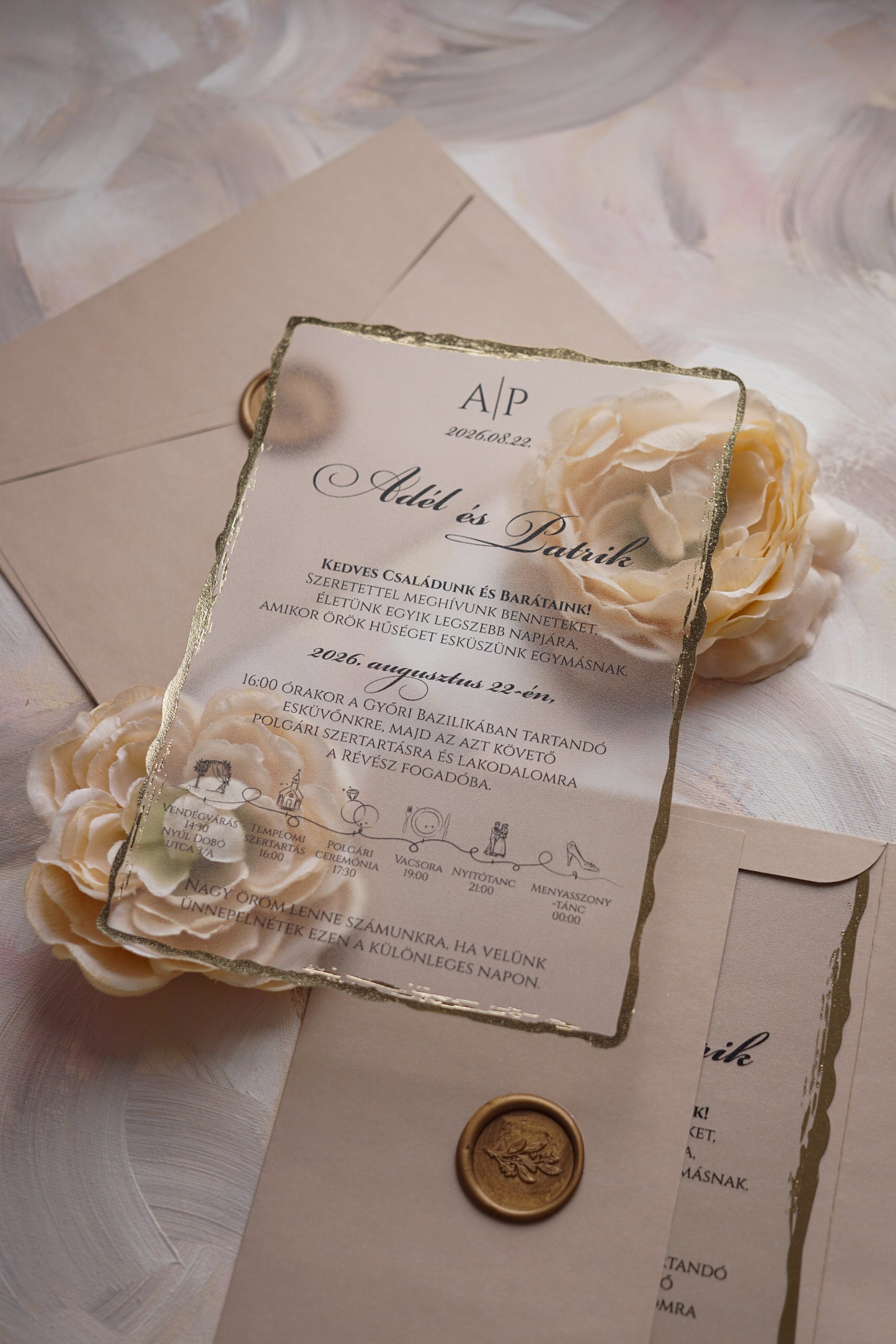 9261 with optional envelope - Plexi wedding invitation 